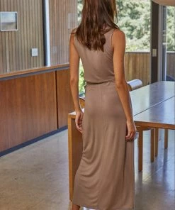 BT BEST SELLERS Let's Get Away Wrap Maxi Skirt - Mocha