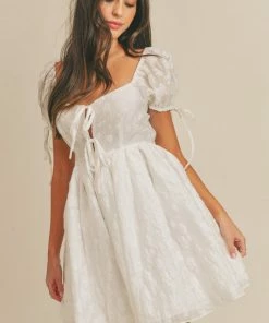 MABLE Margarita Blanca Tie Front Babydoll Dress DRESSES 14 MABLE Margarita Blanca Tie Front Babydoll Dress DRESSES