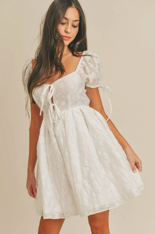 MABLE Margarita Blanca Tie Front Babydoll Dress DRESSES 7 MABLE Margarita Blanca Tie Front Babydoll Dress DRESSES