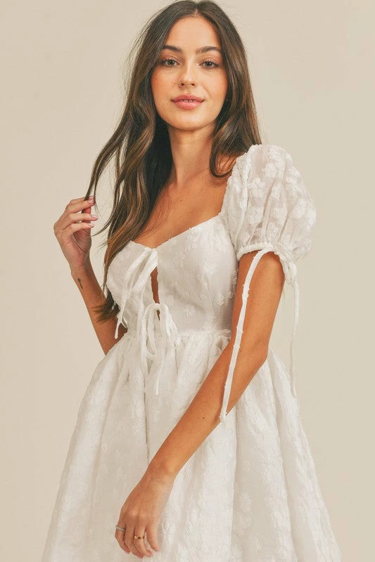 MABLE Margarita Blanca Tie Front Babydoll Dress DRESSES 6 MABLE Margarita Blanca Tie Front Babydoll Dress DRESSES