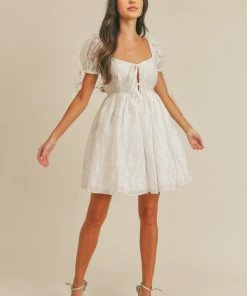 MABLE Margarita Blanca Tie Front Babydoll Dress DRESSES 12 MABLE Margarita Blanca Tie Front Babydoll Dress DRESSES