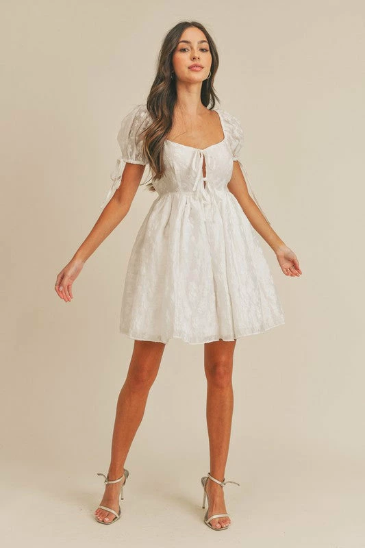 MABLE Margarita Blanca Tie Front Babydoll Dress DRESSES 5 MABLE Margarita Blanca Tie Front Babydoll Dress DRESSES