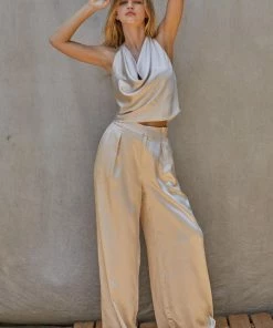 BT Silky Dreams Cowl Neck Halter Top