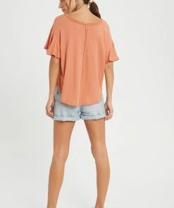 WL TOPS Sylvia Ruffle Sleeve Top - Ginger