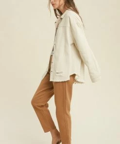 WL Well Worn Distressed Denim Jacket - Ecru