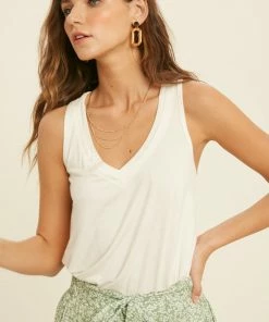 WL Wylie Rayon Tank Top - Ivory