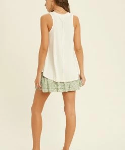 WL Wylie Rayon Tank Top - Ivory