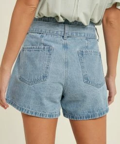 WL Evans Cotton Pocketed Paper Bag Shorts BOTTOMS