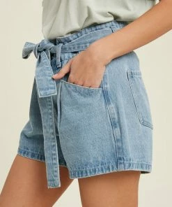 WL Evans Cotton Pocketed Paper Bag Shorts BOTTOMS