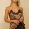 HEM&THREAD ANIMAL PRINT Zealand Satin Lace Cami Top 2 HEM&THREAD ANIMAL PRINT Zealand Satin Lace Cami Top