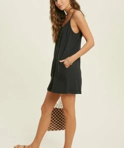 WL Keep Your Cool Pocketed Cotton Relaxed Romper - Navy