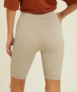 WL Form Ribbed Biker Shorts - Champagne BOTTOMS
