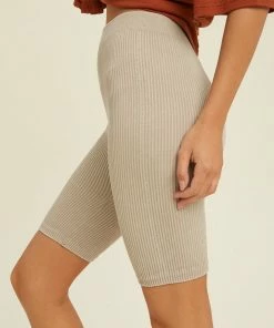 WL Form Ribbed Biker Shorts - Champagne BOTTOMS