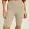WL Form Ribbed Biker Shorts - Champagne BOTTOMS