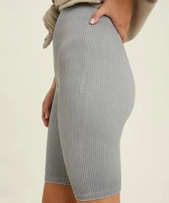 WL BOTTOMS Form Ribbed Biker Shorts - Blue