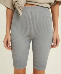 WL BOTTOMS Form Ribbed Biker Shorts - Blue