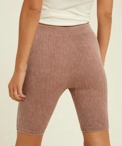 WL Form Ribbed Biker Shorts - Red Bean BOTTOMS