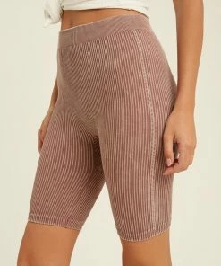 WL Form Ribbed Biker Shorts - Red Bean BOTTOMS
