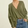 BT Josephine Twist Front Knit Top - Olive