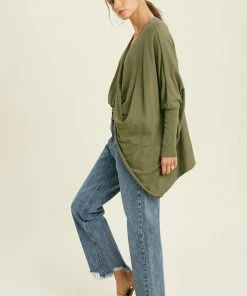 BT Josephine Twist Front Knit Top - Olive 8 BT Josephine Twist Front Knit Top - Olive