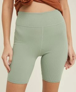 WL ACTIVEWEAR Superset Ribbed Biker Shorts- Sage