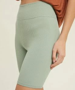WL ACTIVEWEAR Superset Ribbed Biker Shorts- Sage