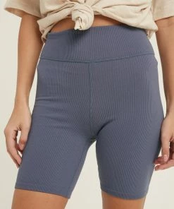 WL ACTIVEWEAR Superset Ribbed Biker Shorts- Slate