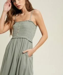 WL Time Will Tell Smocked Pocketed Dress BUMP FRIENDLY