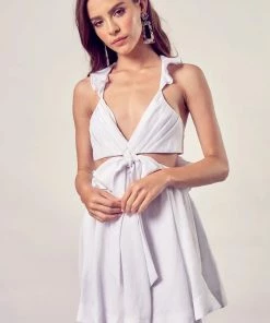 DO + BE COLLECTION Aleena Ruffle Cut Out Dress - White 24 DO + BE COLLECTION Aleena Ruffle Cut Out Dress - White