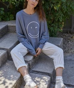 BT BEST SELLERS Happy Day Winky Face Pullover Sweater