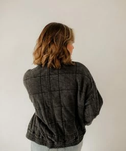 BT Timber Cotton Blend Pocketed Quilted Jacket - Charcoal OUTERWEAR