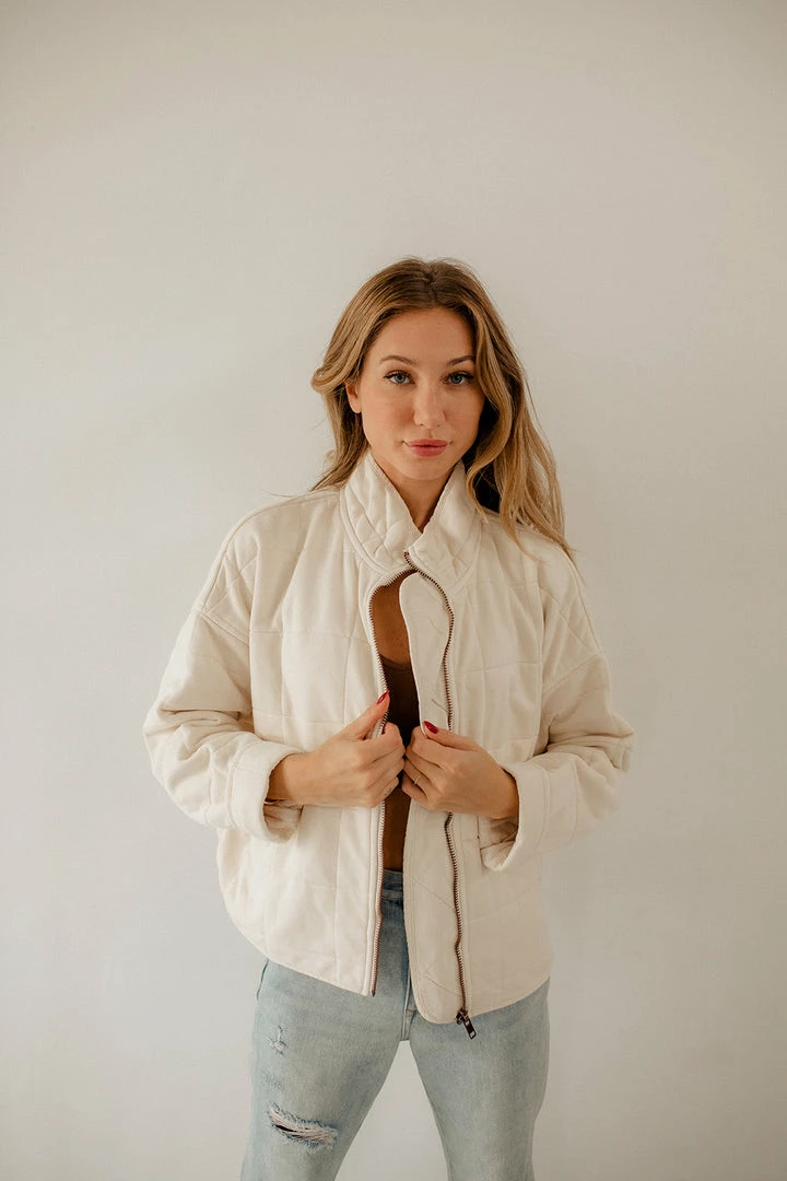 BT Timber Cotton Blend Pocketed Quilted Jacket - Cream OUTERWEAR 8 BT Timber Cotton Blend Pocketed Quilted Jacket - Cream OUTERWEAR