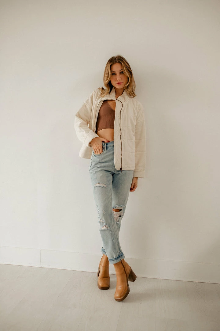 BT Timber Cotton Blend Pocketed Quilted Jacket - Cream OUTERWEAR 6 BT Timber Cotton Blend Pocketed Quilted Jacket - Cream OUTERWEAR