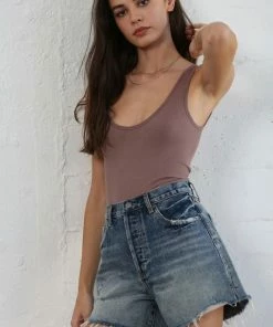 BT BOTTOMS Warren High Rise Distressed Denim Shorts