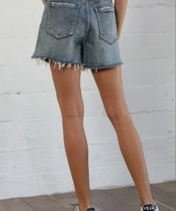 BT BOTTOMS Warren High Rise Distressed Denim Shorts