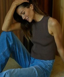 BT Piper Ribbed Cropped Tank Top - Brown BEST SELLERS 22 BT Piper Ribbed Cropped Tank Top - Brown BEST SELLERS