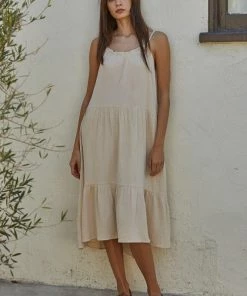 BT DRESSES Liliana Cotton Ruffle Tiered Midi Dress