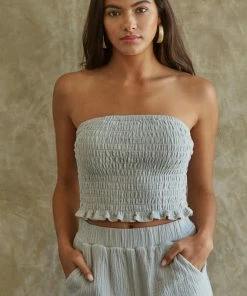 BT MATCHING SETS Teri Cotton Smocked Tube Top