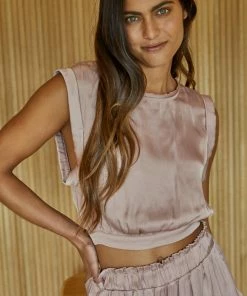 BT Pure Bliss Satin Crop Top - Blush MATCHING SETS