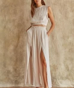 BT Pure Bliss Satin Crop Top - Pearl MATCHING SETS