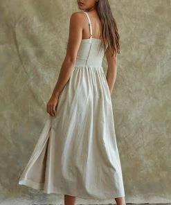 BT Porter Linen Gathered Pocketed Midi Dress 23 BT Porter Linen Gathered Pocketed Midi Dress