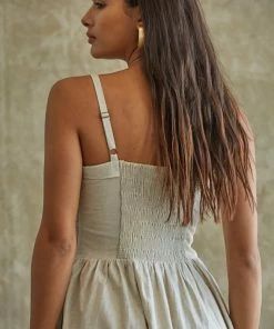 BT Porter Linen Gathered Pocketed Midi Dress 22 BT Porter Linen Gathered Pocketed Midi Dress