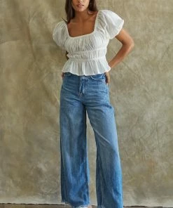 BT BEST SELLERS Dear August Puff Sleeve Crop Top