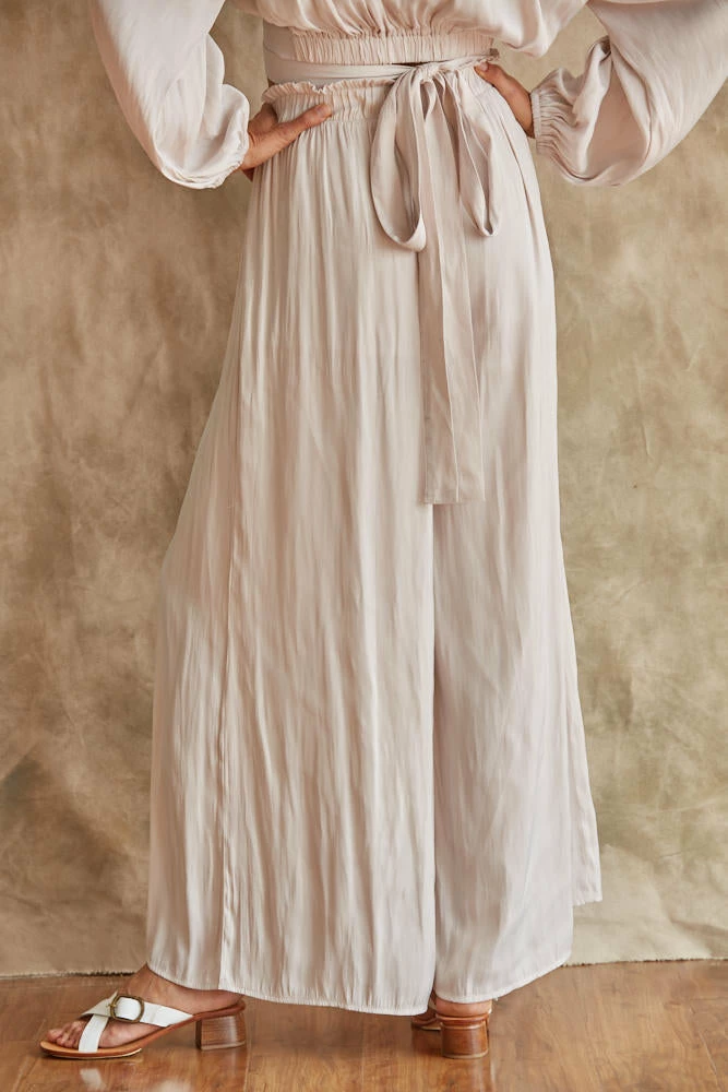 BT BRIDAL Pure Bliss Slit Satin Pants - Pearl 13 BT BRIDAL Pure Bliss Slit Satin Pants - Pearl