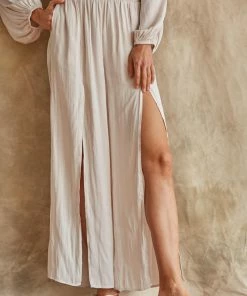 BT BRIDAL Pure Bliss Slit Satin Pants - Pearl 19 BT BRIDAL Pure Bliss Slit Satin Pants - Pearl