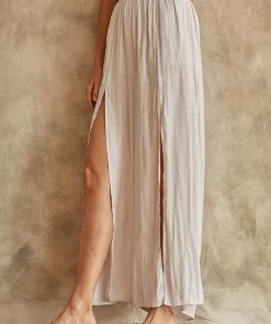 BT BRIDAL Pure Bliss Slit Satin Pants - Pearl 21 BT BRIDAL Pure Bliss Slit Satin Pants - Pearl