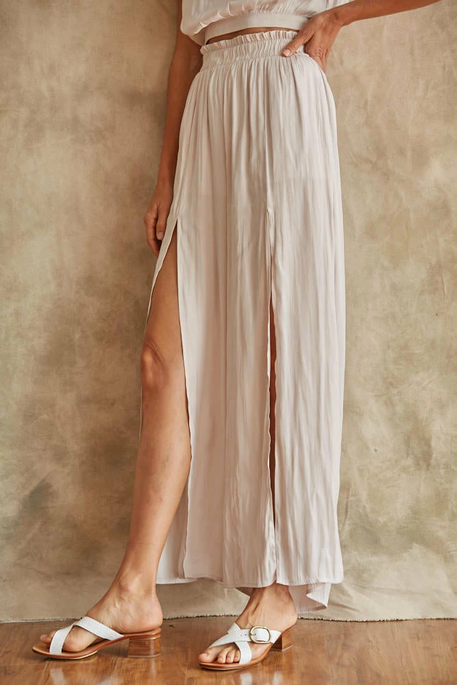 BT BRIDAL Pure Bliss Slit Satin Pants - Pearl 11 BT BRIDAL Pure Bliss Slit Satin Pants - Pearl