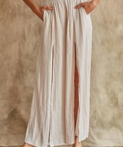 BT BRIDAL Pure Bliss Slit Satin Pants - Pearl 20 BT BRIDAL Pure Bliss Slit Satin Pants - Pearl