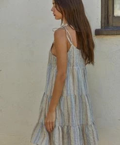 BT BUMP FRIENDLY Remi Striped Smocked Tiered Dress