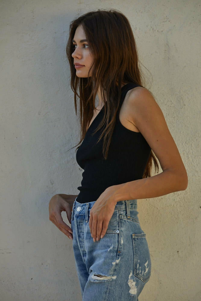 BT Ophelia Ribbed One Shoulder Top - Black 6 BT Ophelia Ribbed One Shoulder Top - Black